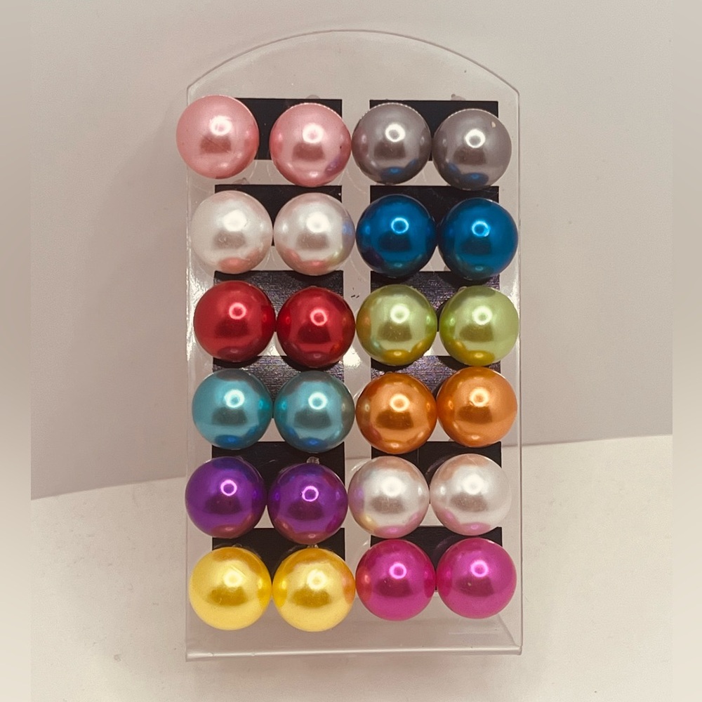 Set earrings for women beaded design 12 pairs